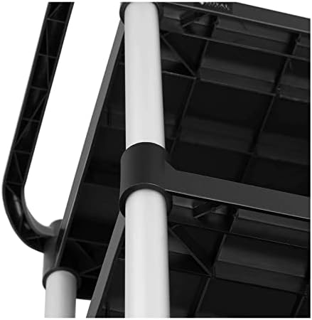 Royal Catering RC-PSTB3800 Stainless Steel Serving Bar Utility Dish Cart Trolley 63x40cm (90kg, Black, 3 Shelves, 360° rotatable, Thermoplastic rubber brakes)