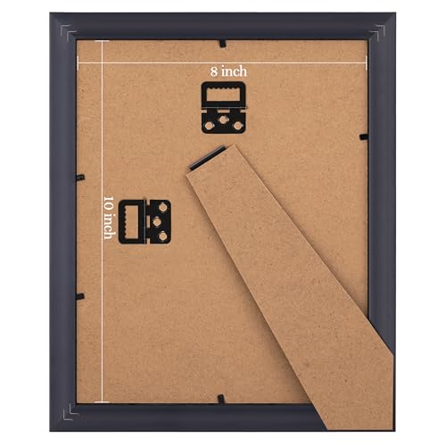 Image of eletecpro 8x10 Vintage Picture Frame, Glass Cover, Silver Beige, 2-Pack | Display Photo 5x7 with Mat or 8x10 without, Horizontal or Vertical, Tabletop or Wall Decor