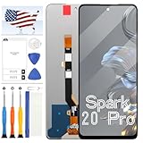 �cran de rechange pour Tecno Spark 20 Pro KJ6 LCD pour Tecno Spark 20 Pro KJ6 LCD Display Touch Digitizer Assembl�e avec outils (noir sans cadre)
