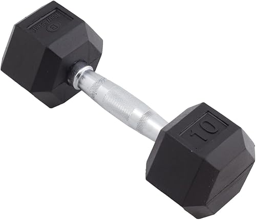 Body Sport Mancuerna hexagonal con revestimiento de goma, individual  Mancuernas para ejercicios  Equipo de entrenamiento de fuerza  Accesorios de