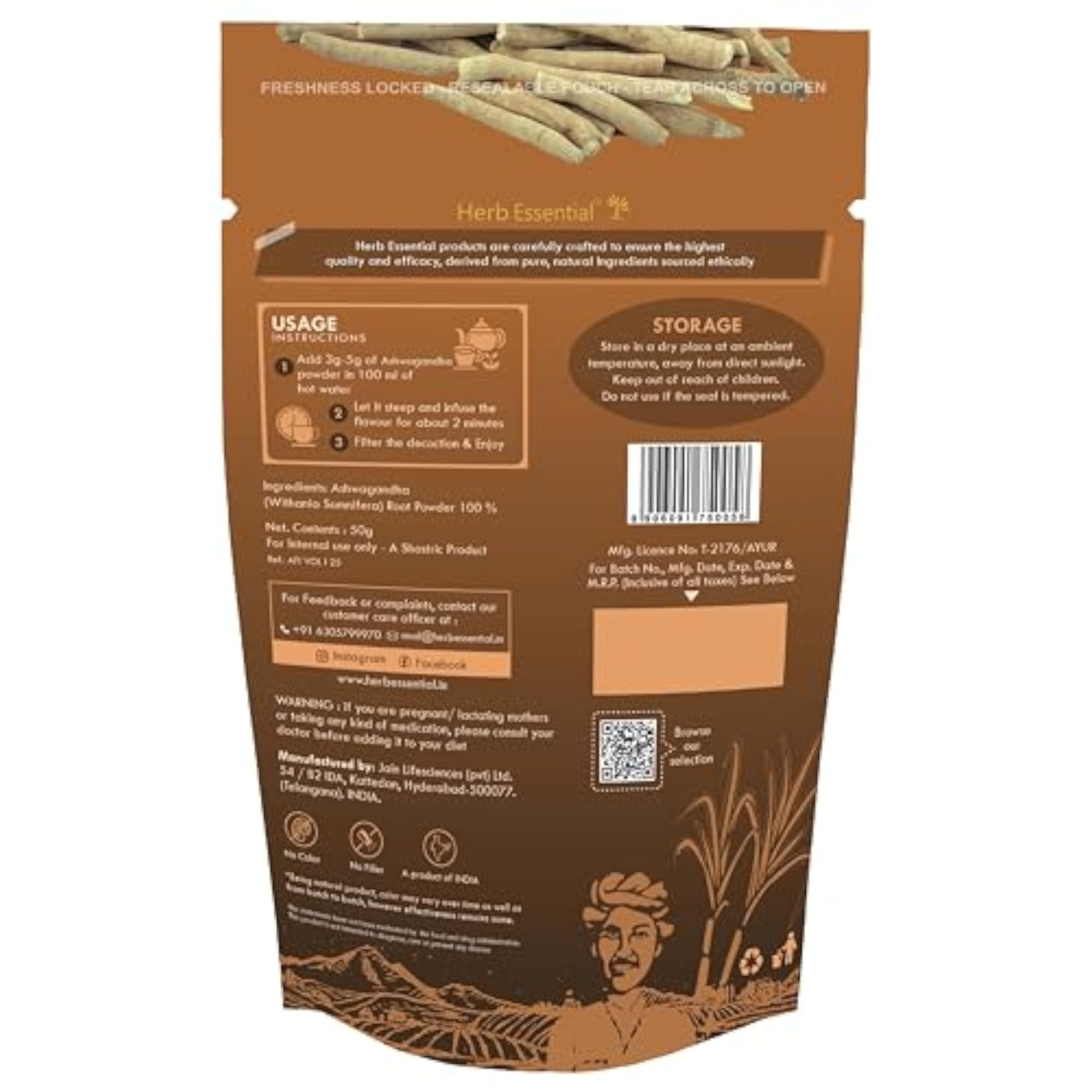 Pure Ashwagandha Powder, 50g