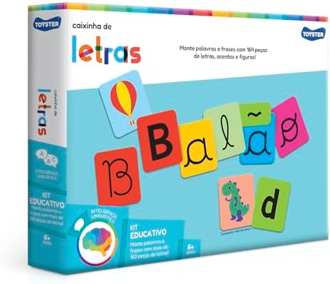 Toyster - Caixinha de Letras - Kit Educativo 164 Peças - 6 Anos -...