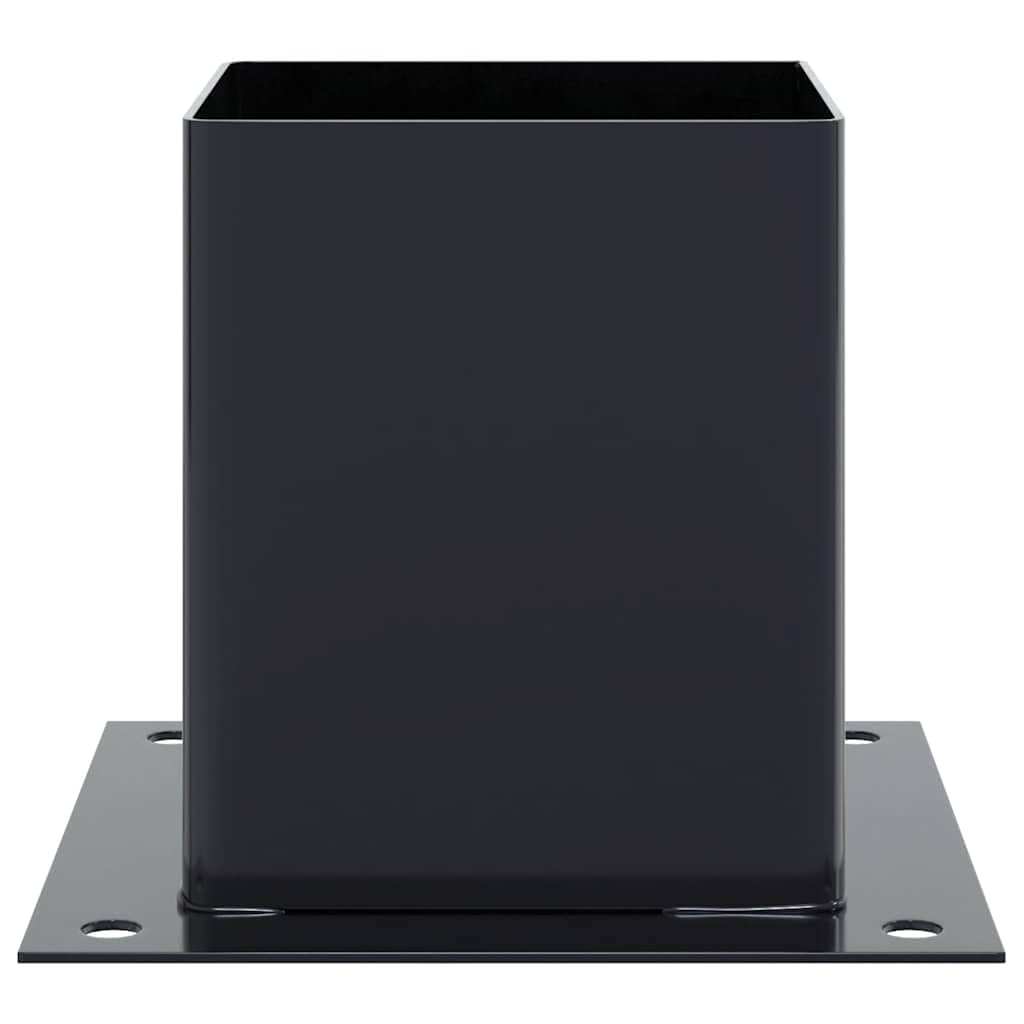 4er Set Pfostenträger Quadrat 121x121 mm Pfostenschuh aus Stahl Pulverbeschichtet Anthrazit Aufschraubhülse für Zaunpfosten Pavillon und Balken