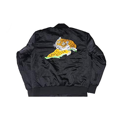 Rocky Balboa Tiger Black Jacket - Everyday Wear & Costume Embroidered Satin Bomber Coat Boxing Movie 70s Gift4
