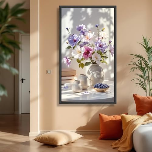 Bouquet de fleurs pastel en tableau sur toile pour insuffler une poésie florale à votre intérieur
