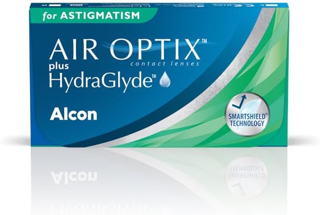 Air Optix Plus Hydraglyde for Astigmatism (Toric) Monthly Reusable Contact Lenses - Pack of 3 (BC 8.7mm, -3.75 Diopters, Cyl -1.25, Axis 180) From Alcon