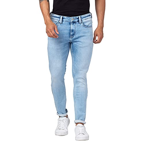Image of Spykar Men's Kano Slim Fit Mid-Rise Jeans (Ankle Length)