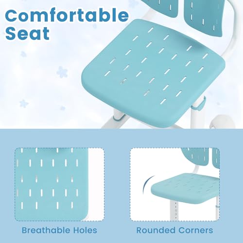 Image of Costzon Kids Desk Chair, Height-Adjustable Study Chair w /Breathable Seat, Double Back Support & Heavy Duty Metal Frame for 3+ Years Old Students Boys & Girls (Blue)