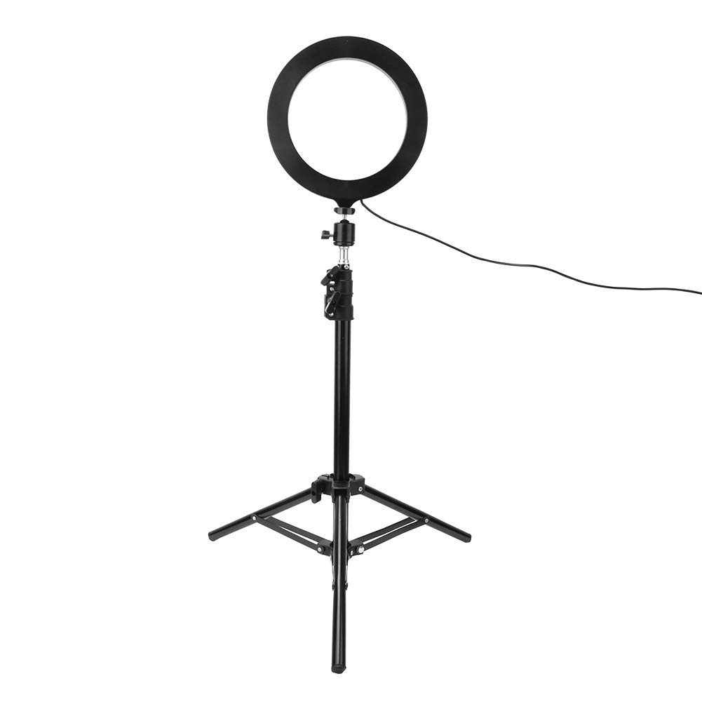 Srliya Anello Luminoso per Selfie a LED Portatile da 20 Cm, Dimmerabile, per Video Live di Bellezza con Treppiede