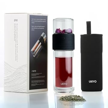 double wall glass tea infuser bottle