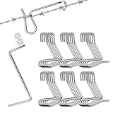 Fence Stretcher Tool Kit - 30-Pack 1/4' Wire Tightener Clips + Heavy-Duty Handle for Barbed Wire, Chain Link & Farm Fencing - Rust-Resistant Tensioner for Ranch, Garden, Pasture