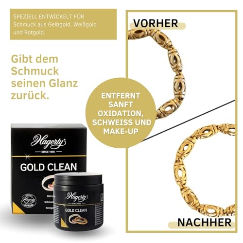 Hagerty Gold Clean Goldbad 170 ml I Effektives Schmuck-Tauchbad zur Reinigung von Gelbgold Weißgold Rosegold Rotgold I Goldschmuck Reiniger für erneuerten Glanz I Schmuckreinigungsbad mit Tauchkorb – Bild 4