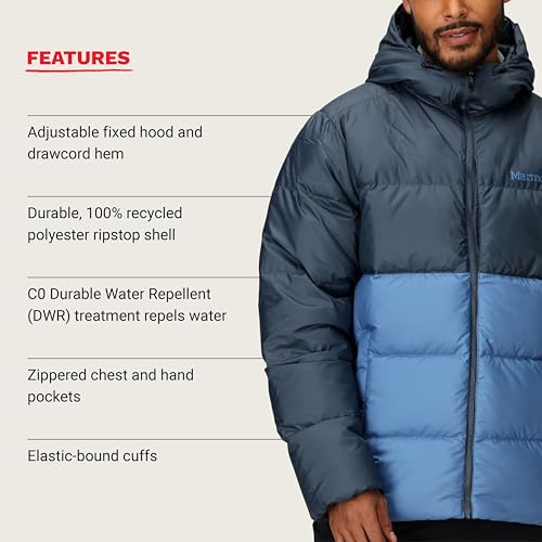 Image of MARMOT mens Guides Down Hoody - Down Filled, Water Resistant, Puffer Jacket With Hood,