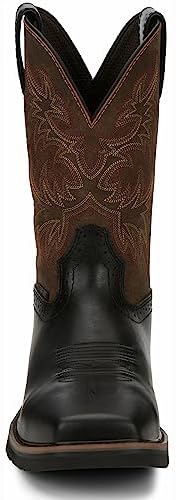 Justin Men's Driller Western Work Boot Composite Toe Black 10.5 EE US | Image 4