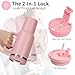 Labulabla 40oz Tumbler with Handle,Double Wall Vacuum Reusable Stainless Steel Insulated Water Bottle,With Leak Proof lid and Straw for Iced or Cold Beverages (light pink)