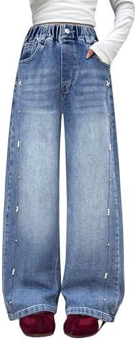 Losse pasvorm jeans met een elastische tailleband en een trekkoord - Blauw - Maat 40-64