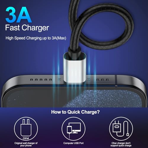 Image of USB Type C Cable 10ft, [2 Pack] USB A 2.0 to USB-C 10 ft Type C Fast Charger Extra Long Durable TPE USBC to USBA Cord for iPhone 17 /16 /15 Pro Plus Pro Max Samsung Galaxy A10 /A20 /A51 /S10 /S9 Plus /Note 9