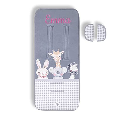 INTERBABY - Colchoneta transpirable para silla de paseo, Personalizado con nombre de su bebé bordado (OC059P)