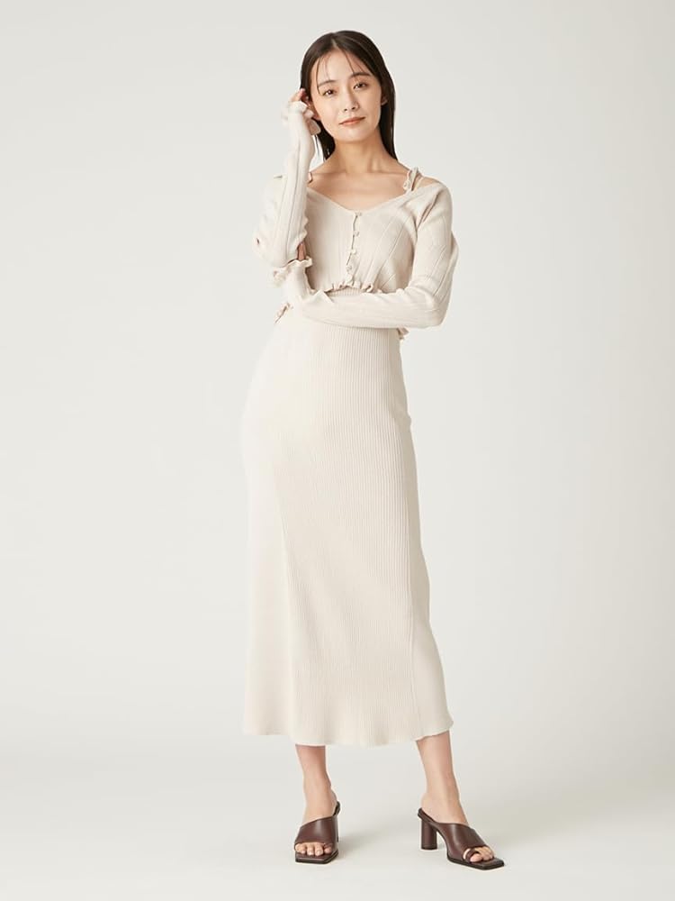 FRAYID 2025SS新作 新品　ベアキャミワンピース&カーデアンサンブル FRAYID 2025SS新作 新品 ベアキャミワンピース&カーデアンサンブル