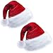 Produktbild LANMANUO Weihnachtsmützen Erwachsene 2 Stück Nikolausmütze Plüsch Christmas Hat Santa Hat Weihnachtsmann Mütze Rot for festliche Partys im neuen Jahr