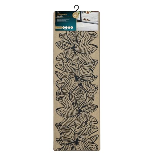 JVL Elegance Machine Washable Entrance Runner Doormat, 50x150cm - Flowers