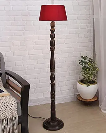 Homesake Classic Wooden Floor Lamp Shade (Red, Eclipse)