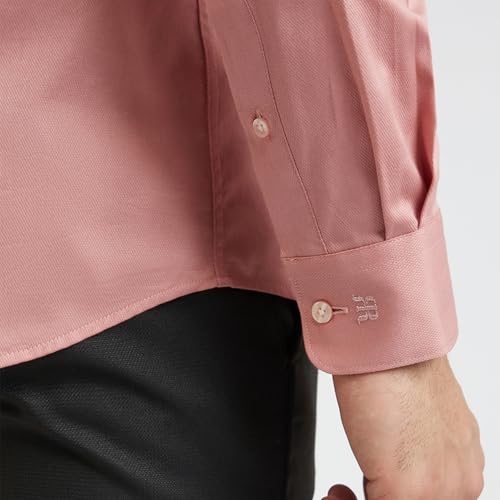Image of Raymond Men's Slim Fit Solid Pattern Pure Cotton Semi Cut Away Collar Full Sleeve Formal Shirt