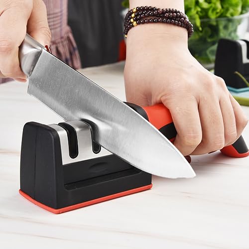 Afiador Amolador Manual de Facas Diamantado Vermelho CBRN15597 Commerce Brasil