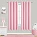 Mrs.Naturall Baby Pink Curtains for Nursery,Blackout Room Darkening Privacy Curtain for Girls Bedroom 2 Panels 63 Inch Length