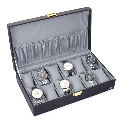 PANKATI® Wrist Watch Storage Box Case organizer Of Faux Leather Finish For Watch 12 Slot - Black/Grey (B0CWP6NKK3) Amazon Price History, Amazon Price Tracker