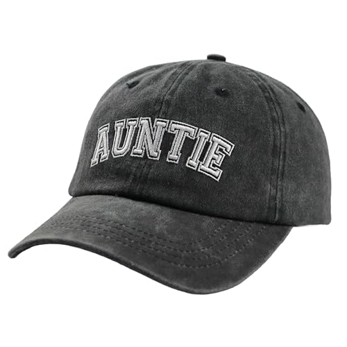 Image of Best Auntie Ever Hats for Women, Aunt Gifts from Niece Nephew, Adjustable Embroidered Cotton Baseball Cap for Mom Mama Grandma Wifey Mrs