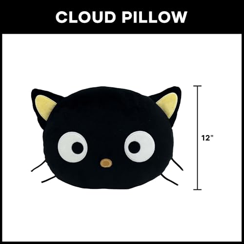 Image of Northwest Sanrio Chococat Cloud Pillow 12 inch - Plush Cat for Kids & Adults, Cute Cartoon Character, Bedroom Decor
