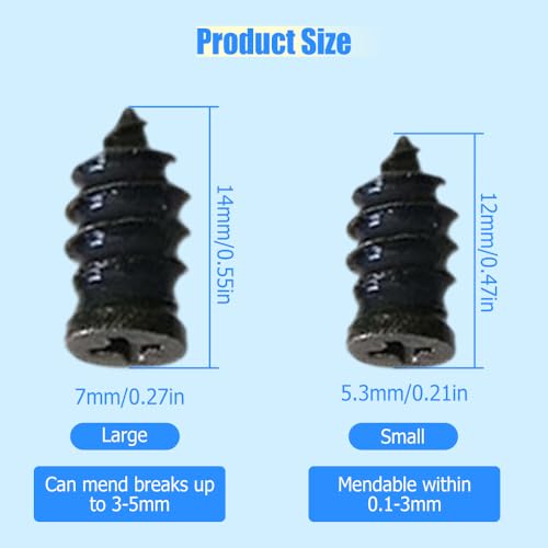 Image of Tire Repair Nails Kit with 2 Sizes, 2026 Upgraded Tire Plugs Kit, Screw in Tire Repair Plugs with Box and Screwdriver, Fast Repair,Phillips Head Tire Plugs for Car Motorcycle Truck (40pcs)
