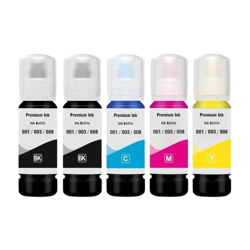 MOMAD 003 Refill Ink Compatible for Epson L3110, L3150, L3250, L3252 L3115, L3116, L3101, L3210, L3215, L3216, L3151, L3152, L3156, L5190 Printer (003 Set+BK)