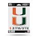 Rico NCAA Miami Hurricanes Die Cut 3-Piece Triple Spirit Sticker Sheet