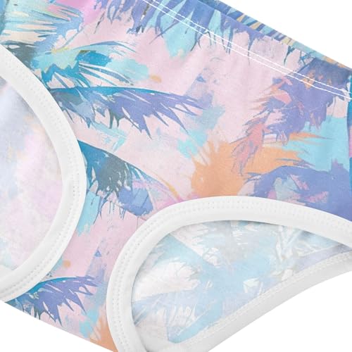 Cotton Girls Underwear Toddlers Gradient Coconut Tree Pastel Color Girl Panties Cute Artistic Briefs Girls Undies 2t4