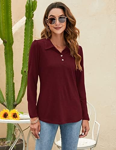 LOMON Womens Polo Shirts Button Down Collared Short Sleeve Tops V Neck Loose Blouses 2 LOMON Womens Polo Shirts Button Down Collared Short Sleeve Tops V Neck Loose Blouses