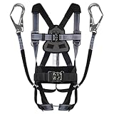 [ハーピー] 【新規格適合完了】 アルミ合金 軽量 フルハーネス ダブルランヤード [2丁掛け], 胴ベルト/胴当てベルト フルセット ワンタッチバックル 安全帯 墜落制止用器具 反射ベルト 選定に迷わないフリーサイズ