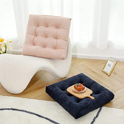 Getmo Resin Large Floor Pillows,Square Meditation Pillow,Microsuede Sitting Pillows Floor Cushion For Yoga Living Room Balcony Office Outdoor,Seat Cushion Tatami For Chair Sofa,22X22 Inch,Navy #TOP1