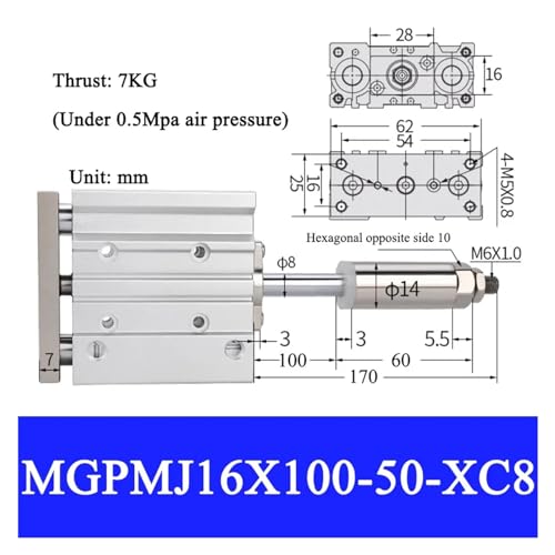 Cylindre de guidage anti-rotation MGPMJ pour stopper les vibrations