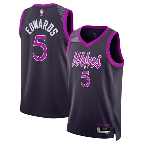 Anthony Edwards Minnesota Timberwolves NBA Kids Youth 8-20 Purple City Edition Swingman Jersey (US Numeric 18 20 Regular Purple)