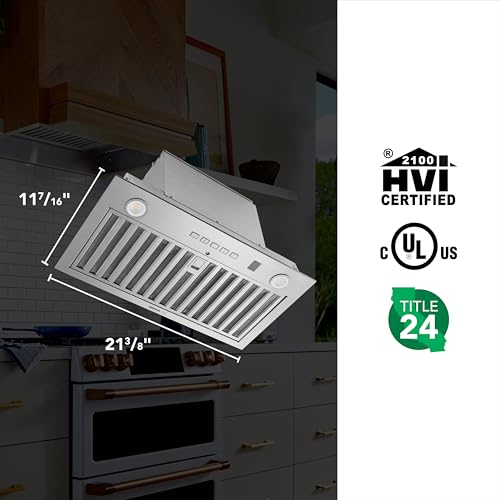 Image of Broan NuTone 21-Inch Custom Range Hood Power Pack Insert, w /SmartSense Auto Operation & Voice Control, Stainless Steel