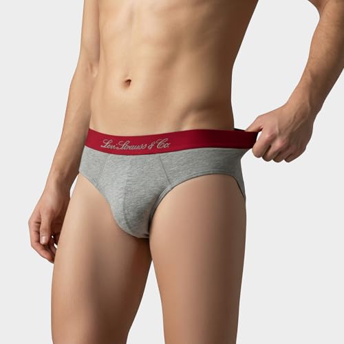 Image of Levi's Cotton Elite Brief | Premium Men's Brief Underwear | 4-Way Stretch | Outer Elastic Waistband | Double-Layered Pouch | Style 073 | Pack of 1