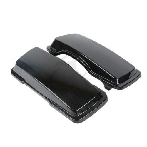 TCMT Vivid Black Hard Saddlebag Lid Cover Fit For Harley Touring Street Road Glide 1994-2013