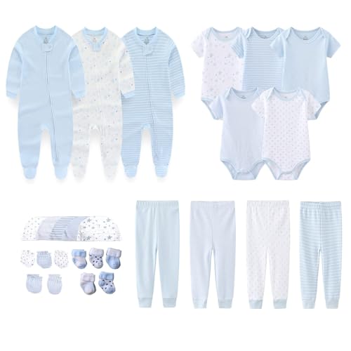 Image of MAMIMAKA Newborn Layette Gift Set 27-Piece Baby Girl Clothes Bodysuits, Pants Essentials and Accessories 0-12Months