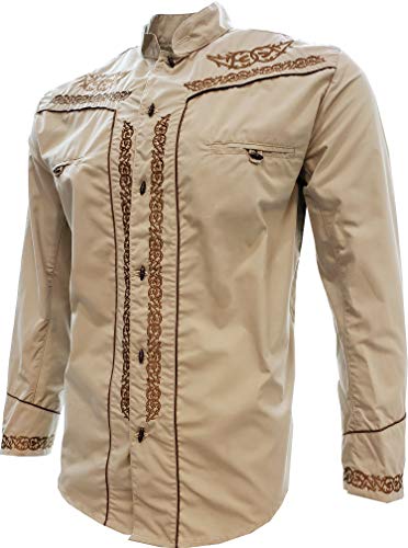 El Señor de los Cielos Charro Shirt Long Sleeve Camisa Charra Color Khaki3