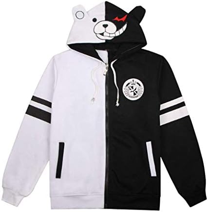 BoerMee Anime Monokuma Sweatshirt Black White Bear Cosplay Costume Hoodie