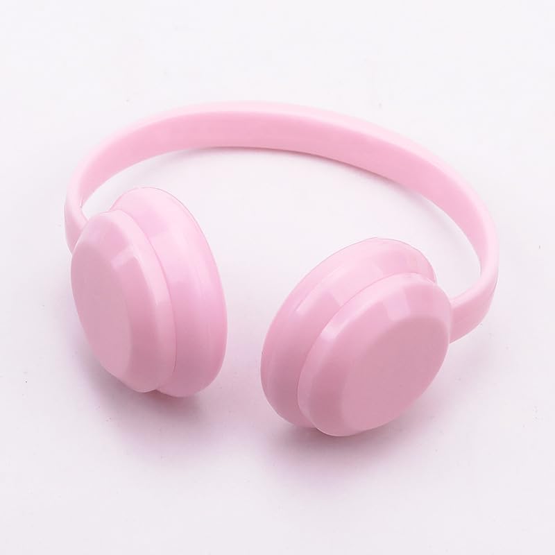 17cm Doll Accessory - Miniature Headphones Acrylic Material, Suitable for Photography and Display | Suitable for 15-18cm Dolls,just Headset (Yellow Earphones（NO Doll)