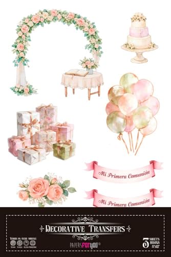 PAPERSFORYOU Decorative transfers Mi Fiesta de Comunión Niña 20x30cm