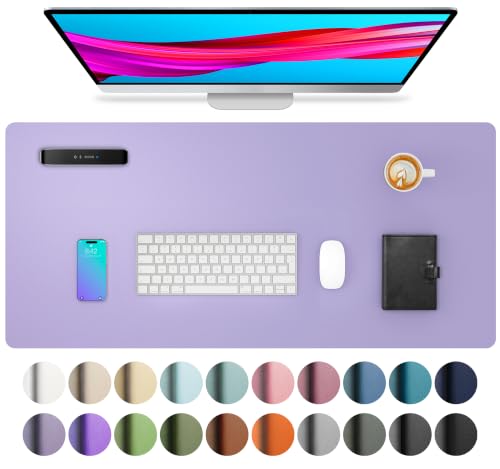 Image of Aothia Faux Leather Desk Mat (Light Purple, 23.6 inch x 13.7 inch) | Creates One Clean Surface For Your Keyboard, Mouse And Laptop, Helping Keep Your Workspace Organized Every Day
